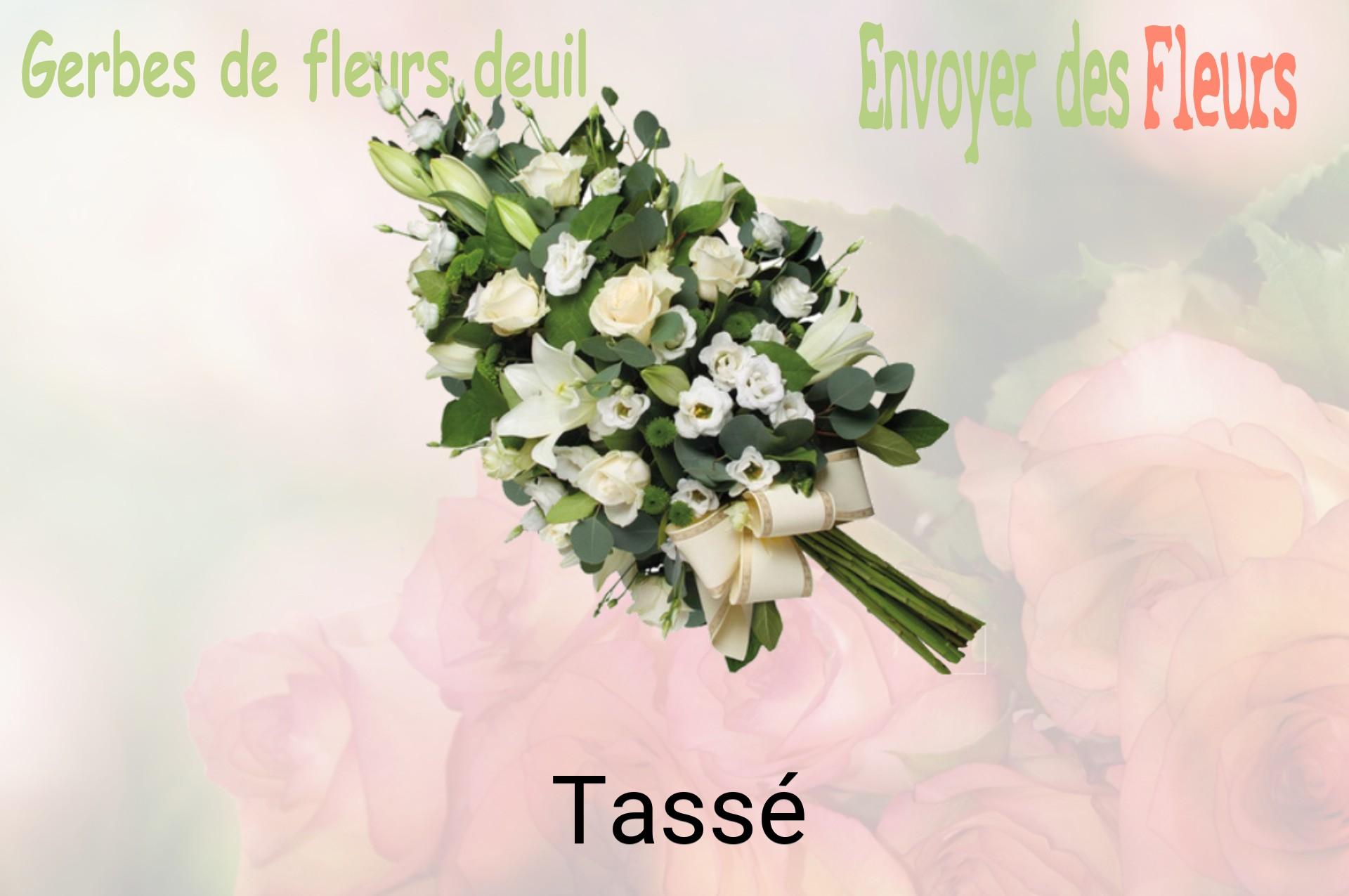 Gerbe de fleurs de deuil livrée à Tassé